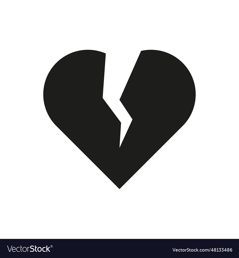 Broken heart icon eps 10 Royalty Free Vector Image