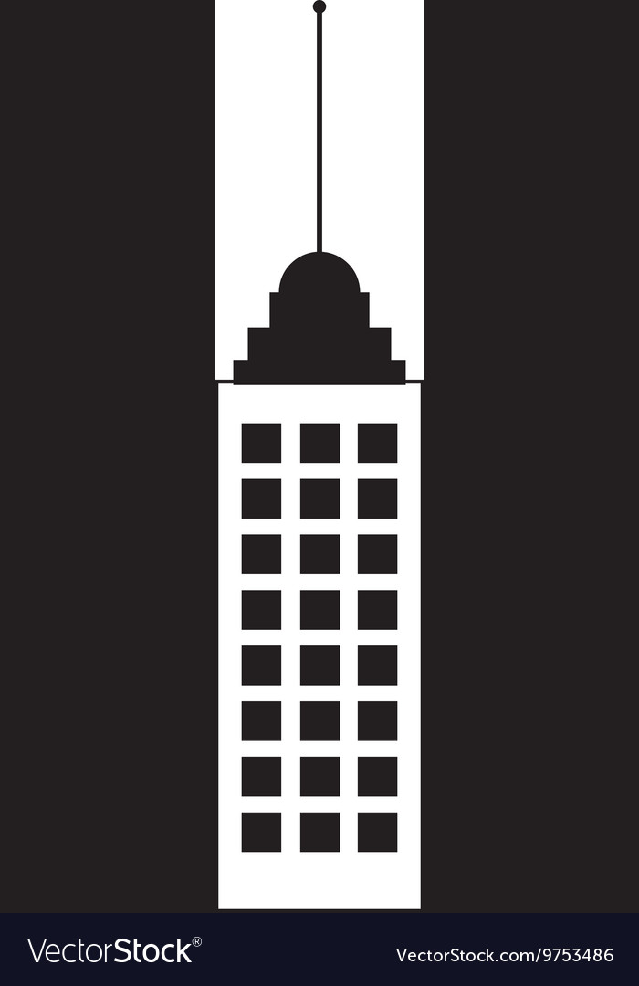 Building silhouette construction icon