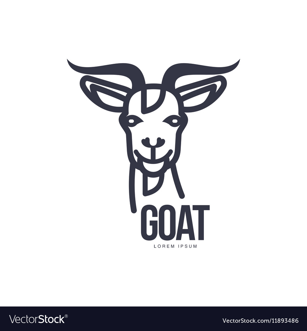 Front view goat head logo for meat and dairy Vector Image