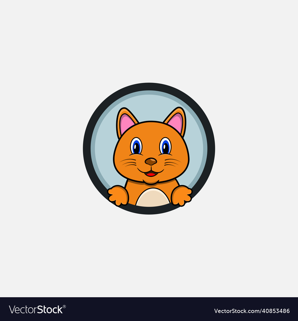 Funny cat head character design perfect for logo Vector Image