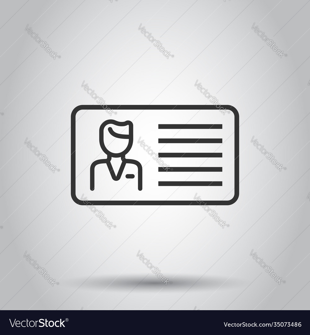 Identification card icon. Id card icon in flat style. Vector illustration  Stock Vector