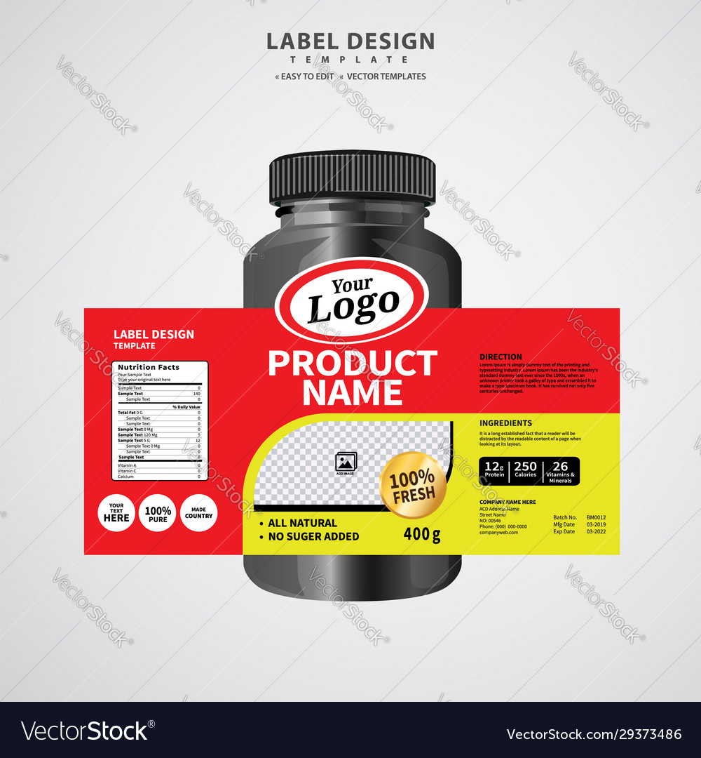 Label and packaging template design Royalty Free Vector