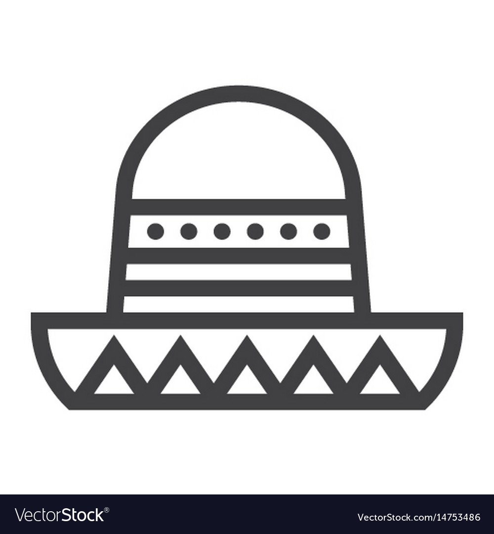 Sombrero mexican hat line icon travel and tourism