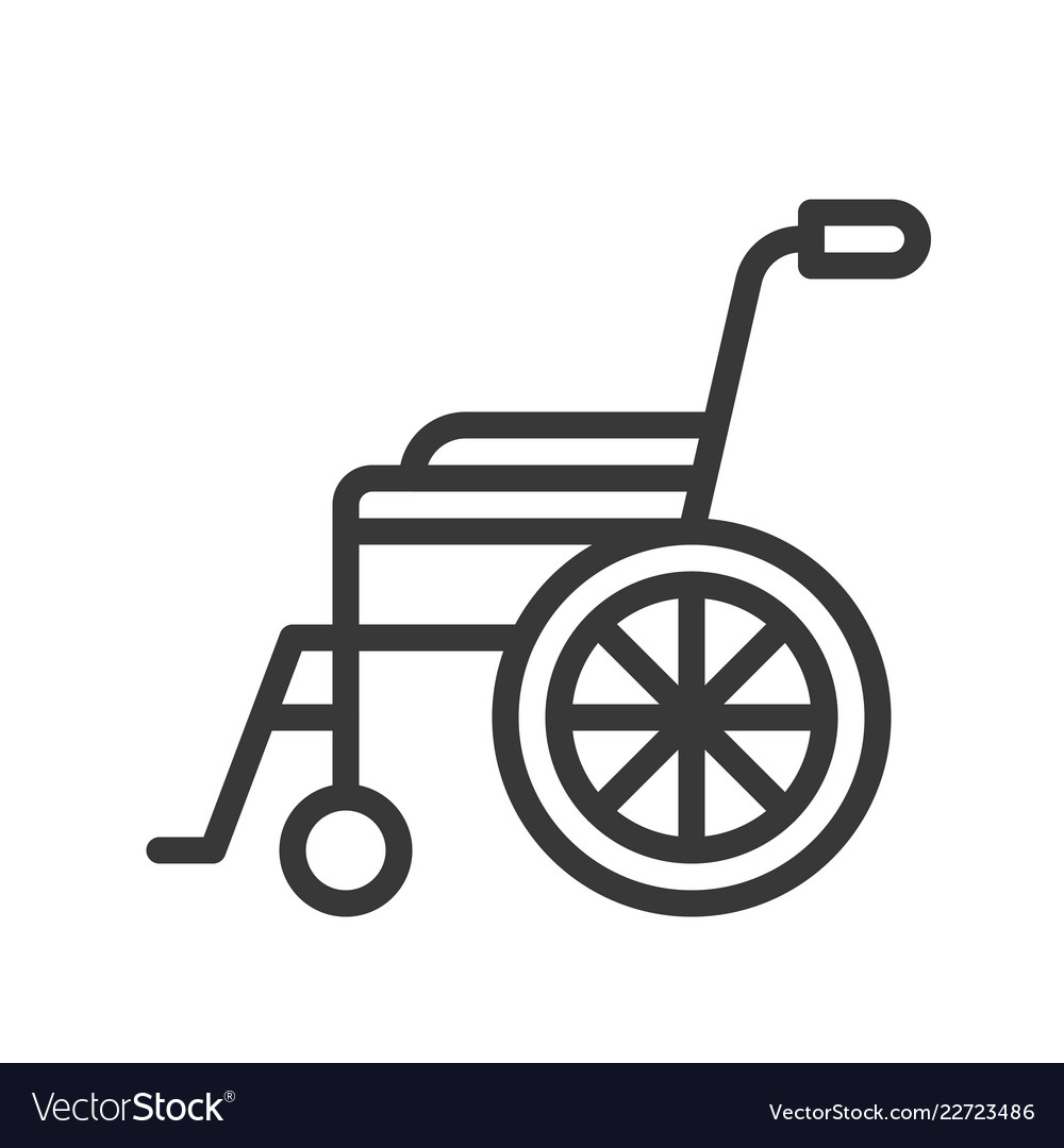 Wheelchair healthcare related outline icon