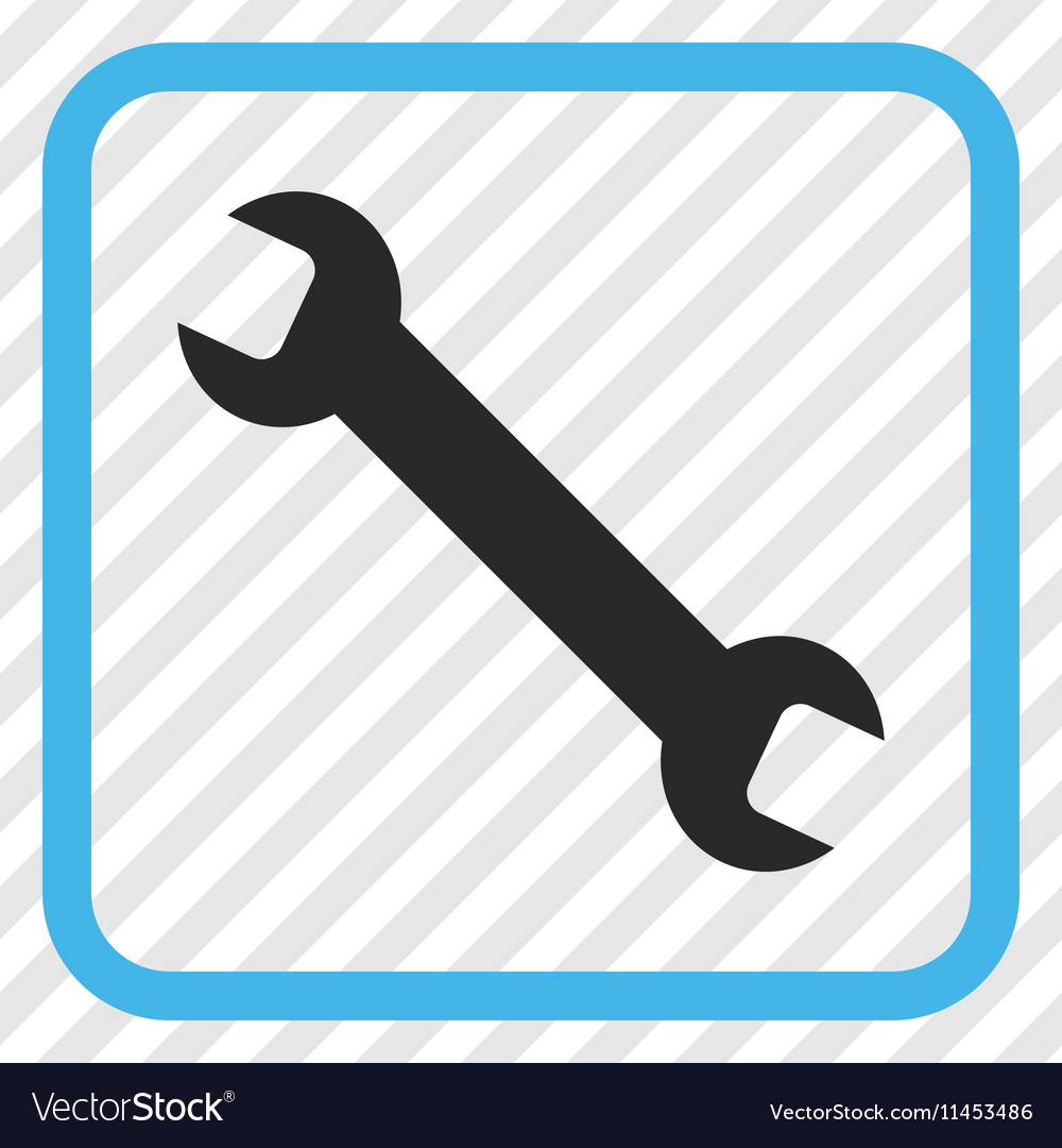 Wrench icon in a frame Royalty Free Vector Image