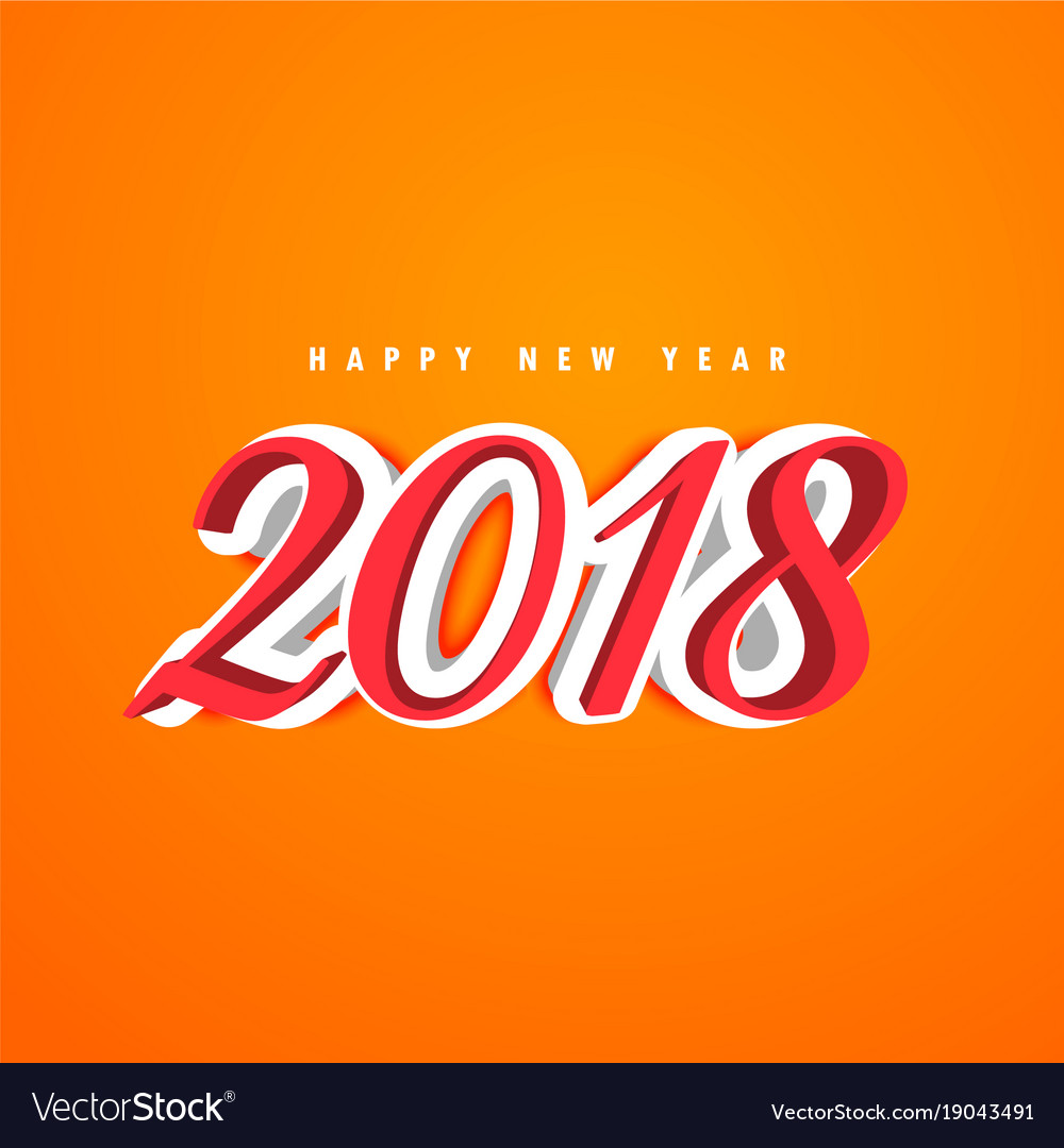 3d new year 2018 creative text design