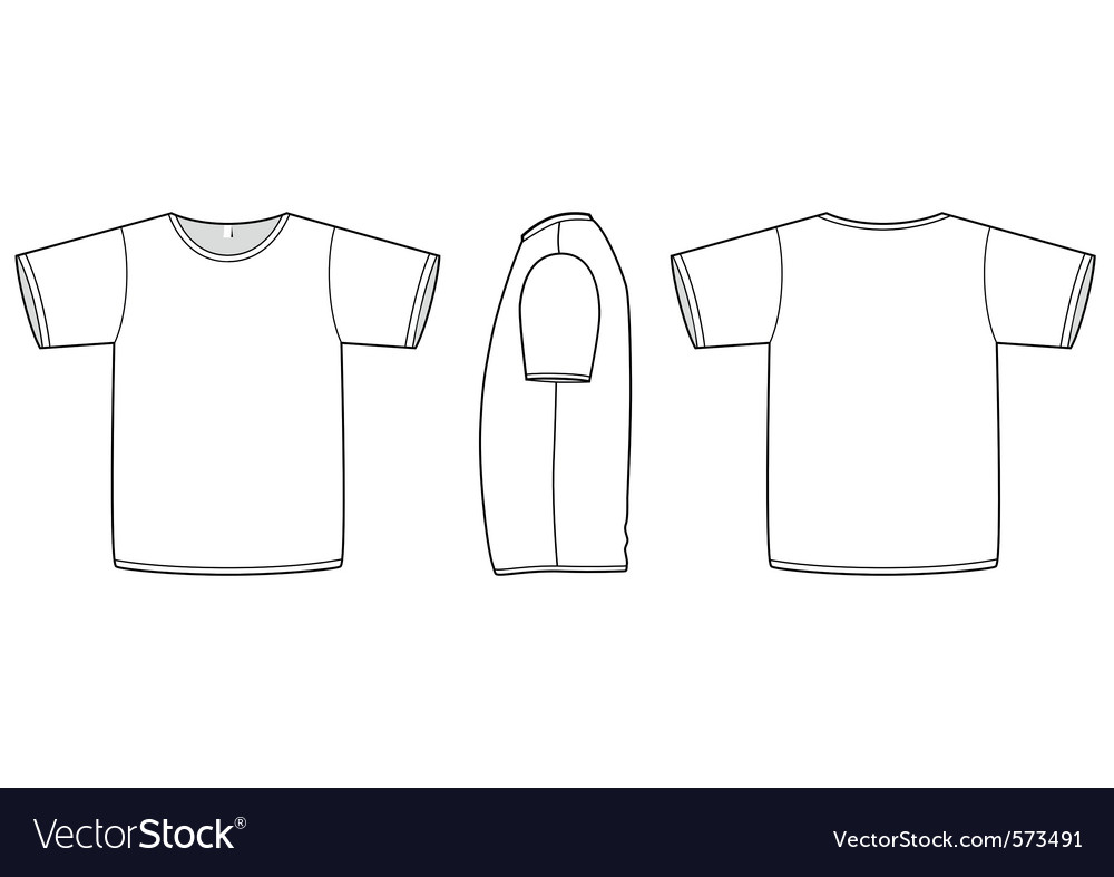 Basic unisex tshirt template Royalty Free Vector Image