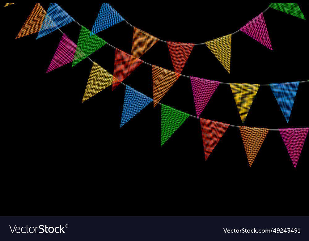 Birthday bunting garlands with flags made