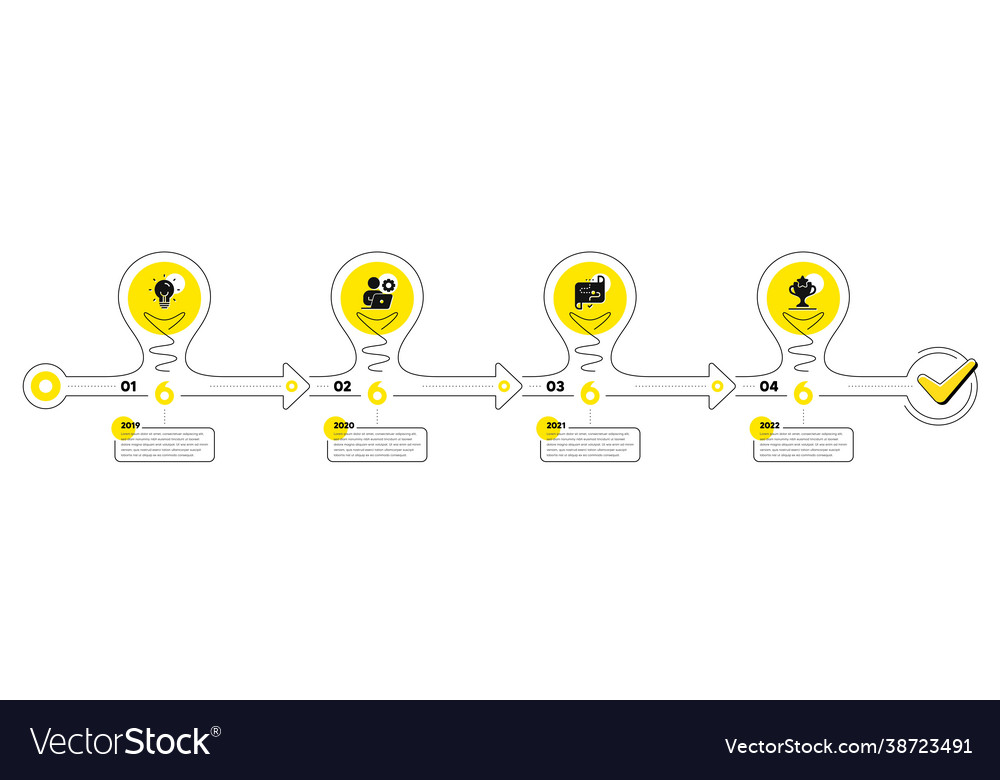 Business infographic 4 steps timeline workflow