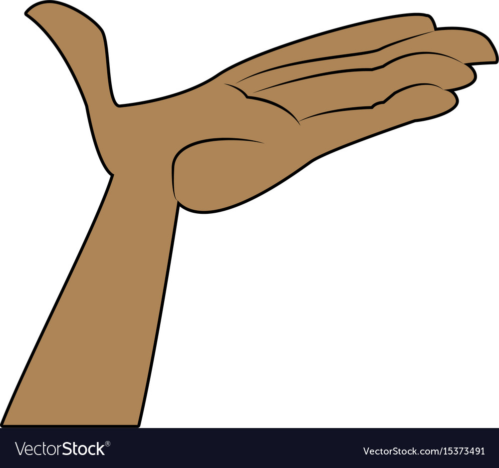 Cartoon hand man open palm