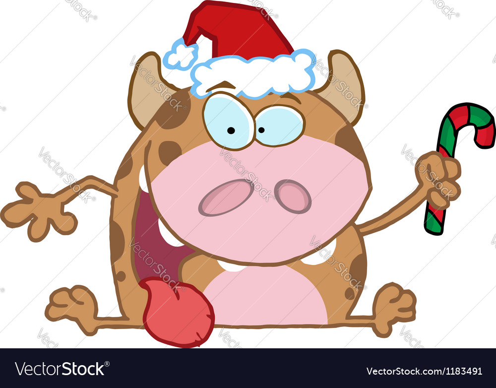 Christmas calf cartoon character