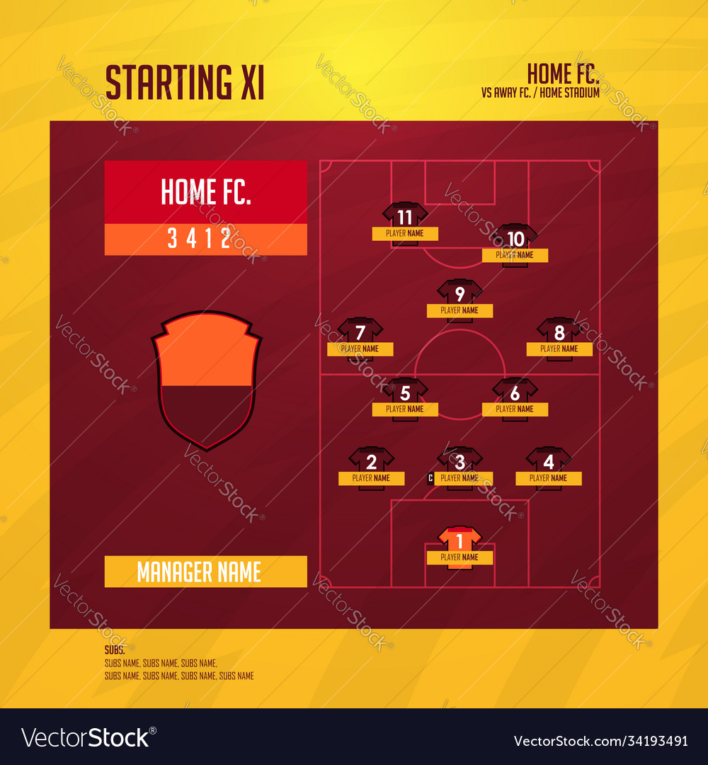 Football Soccer Match Lineups Infographic Vector Image Football Soccer Match Lineups Infographic Vector Image