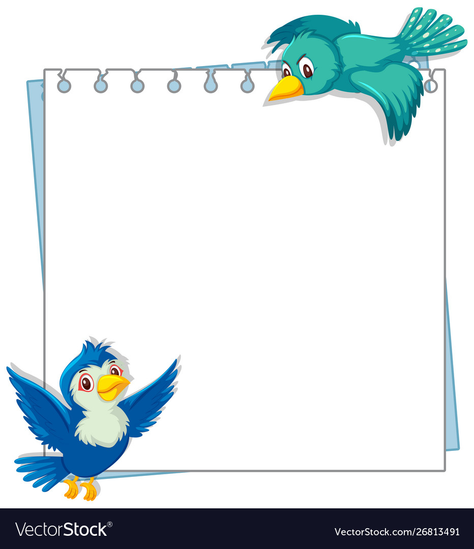 Frame design template with two birds Royalty Free Vector