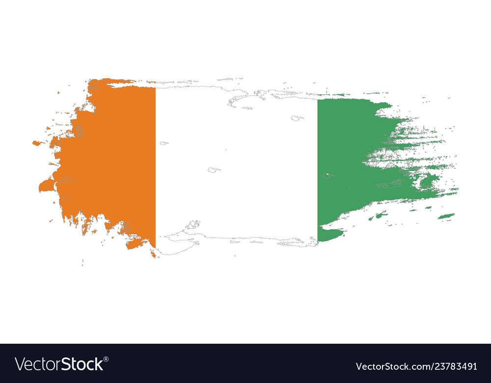 Grunge brush stroke with ivory coast national