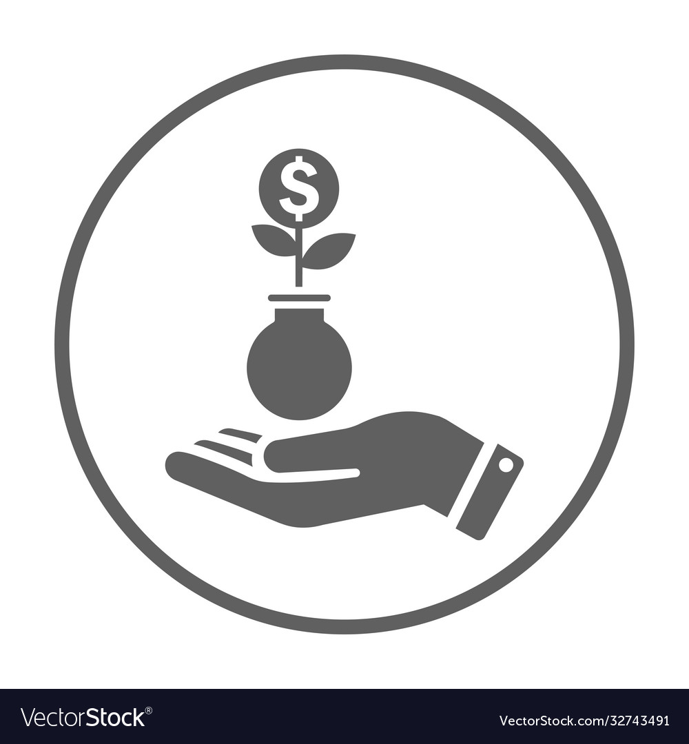 Investment profit icon gray