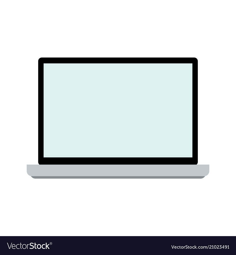 Laptop front view isolated