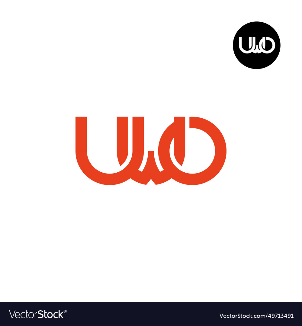 Letter uwo monogram logo design Royalty Free Vector Image