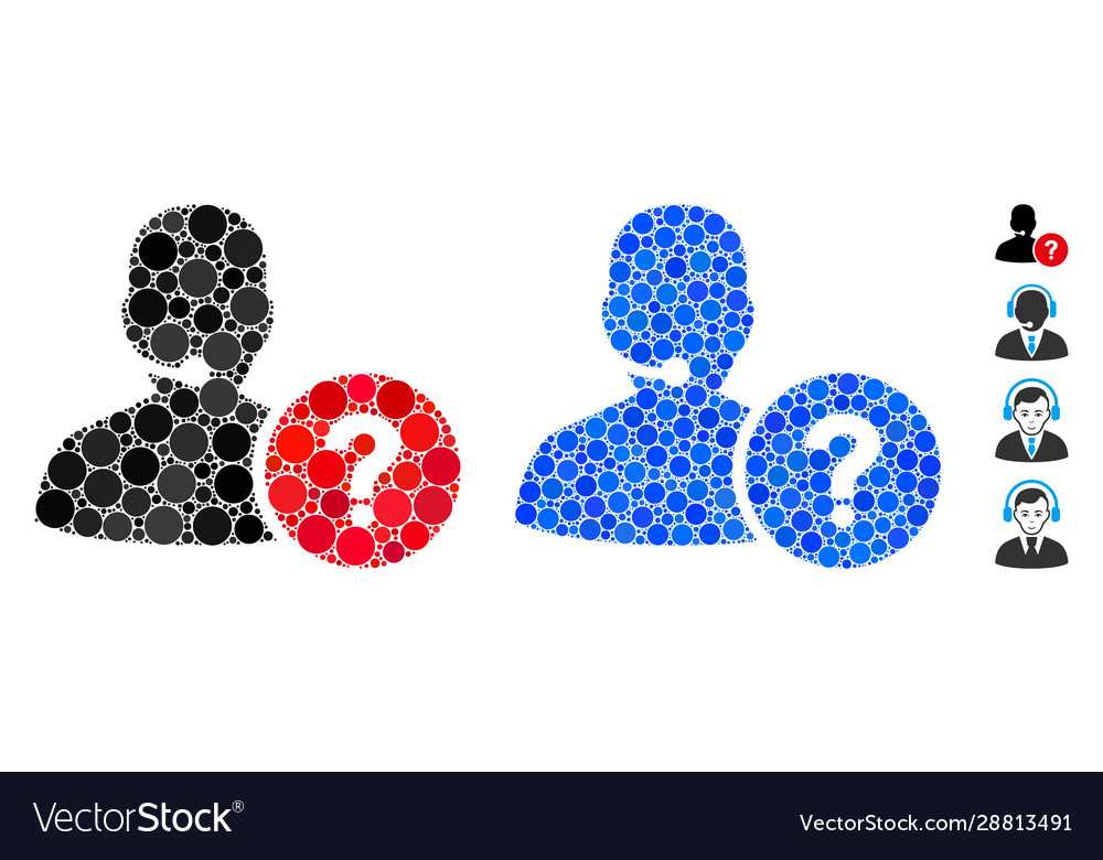 Online support mosaic icon circles