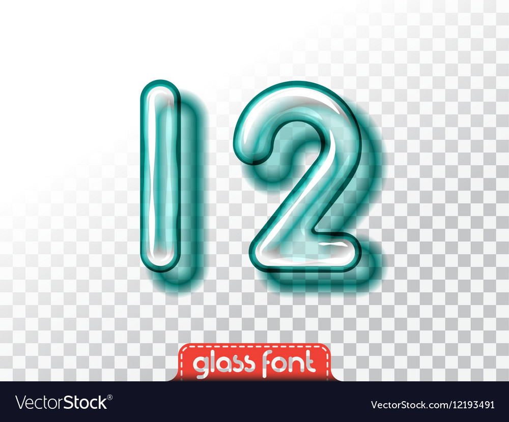 Realistic glass alphabet font