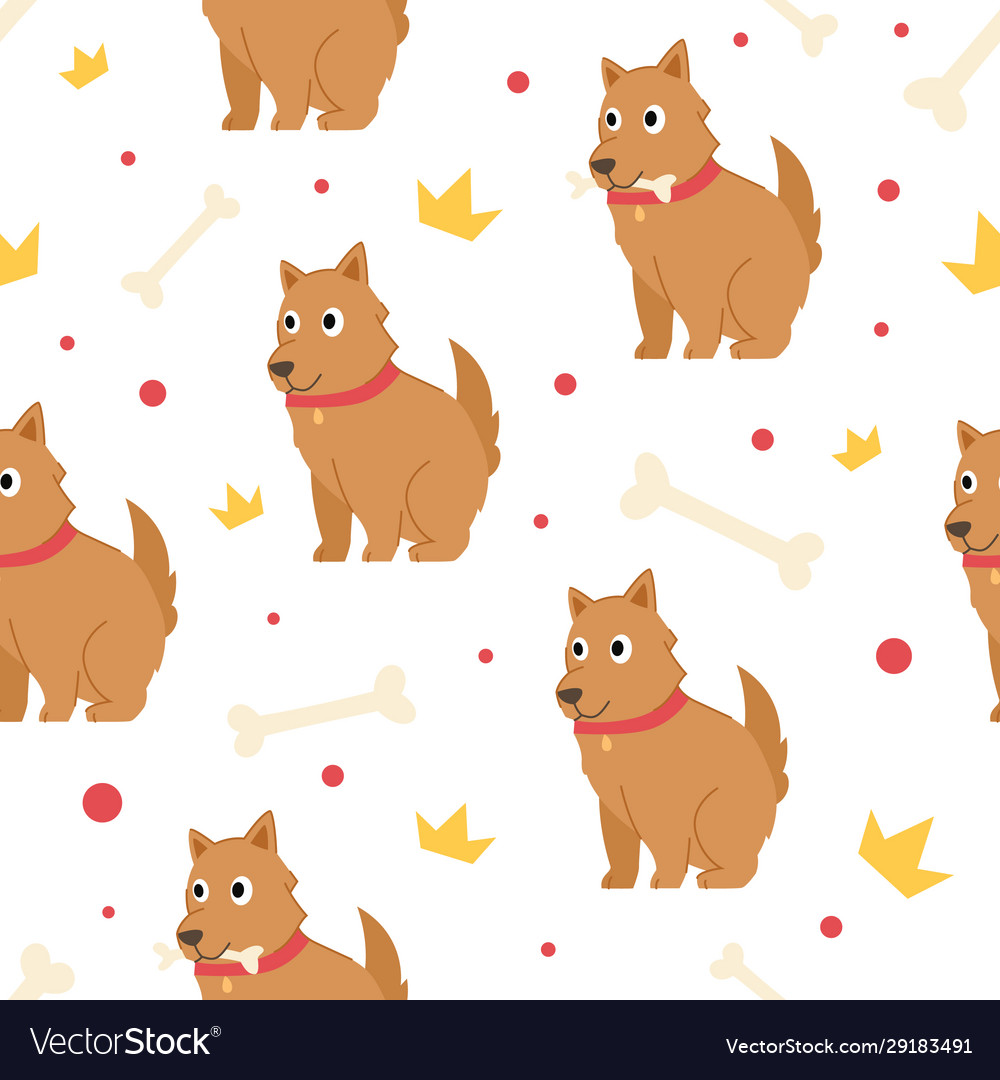 Seamless pattern cute dog vector image Seamless pattern cute dog