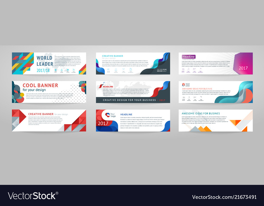 Set of abstract horizontal banner Royalty Free Vector Image