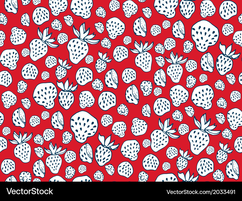 Strawberry seamless pattern Royalty Free Vector Image