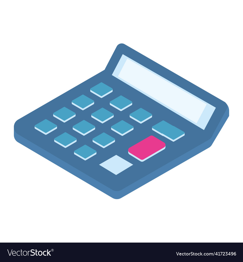 Blue calculator image Royalty Free Vector Image