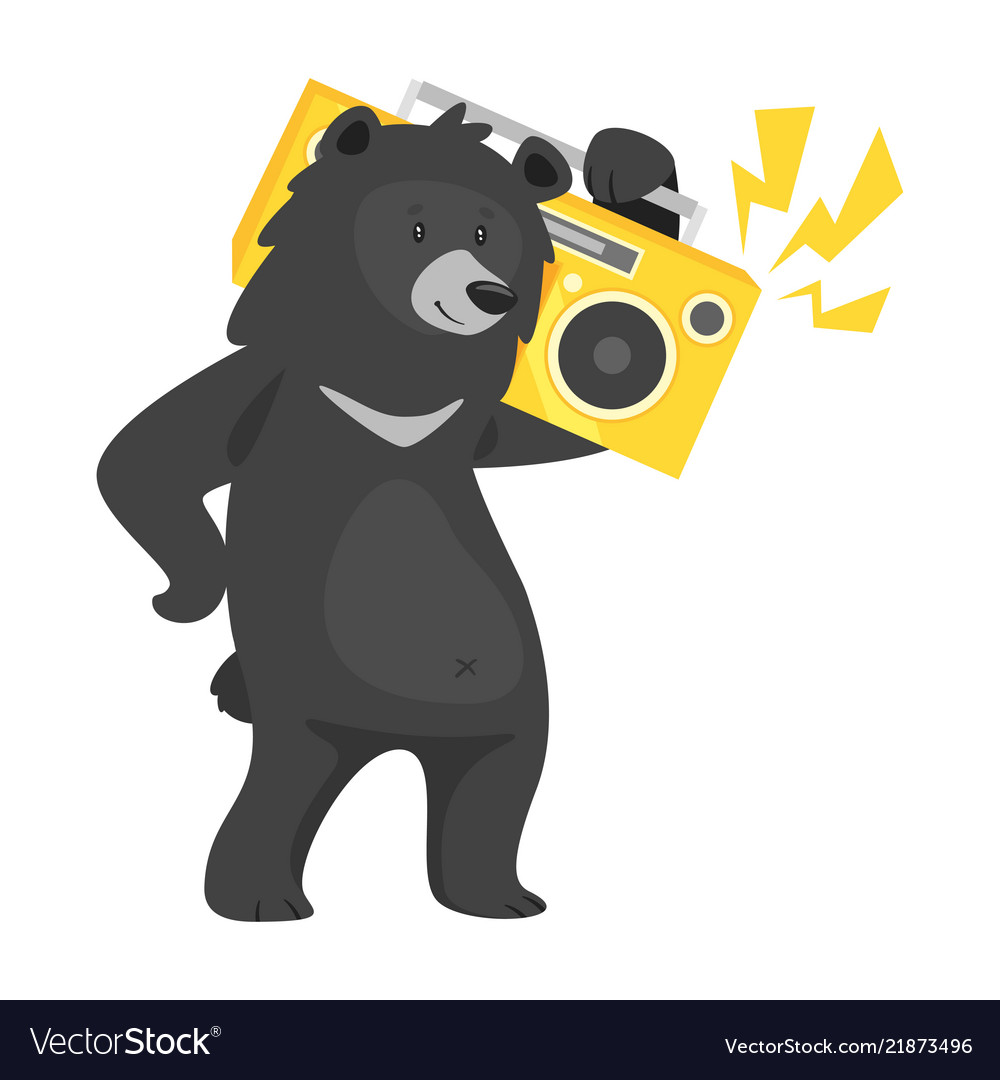 Cartoon black cool bear