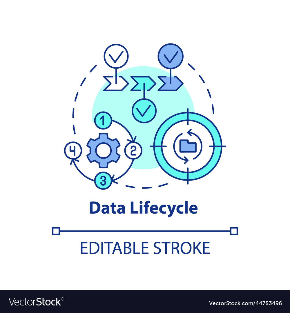 Data lifecycle concept icon Royalty Free Vector Image