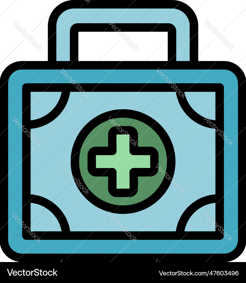 First aid kit icon flat Royalty Free Vector Image
