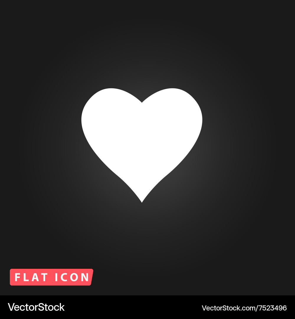 Heart flat icon Royalty Free Vector Image - VectorStock