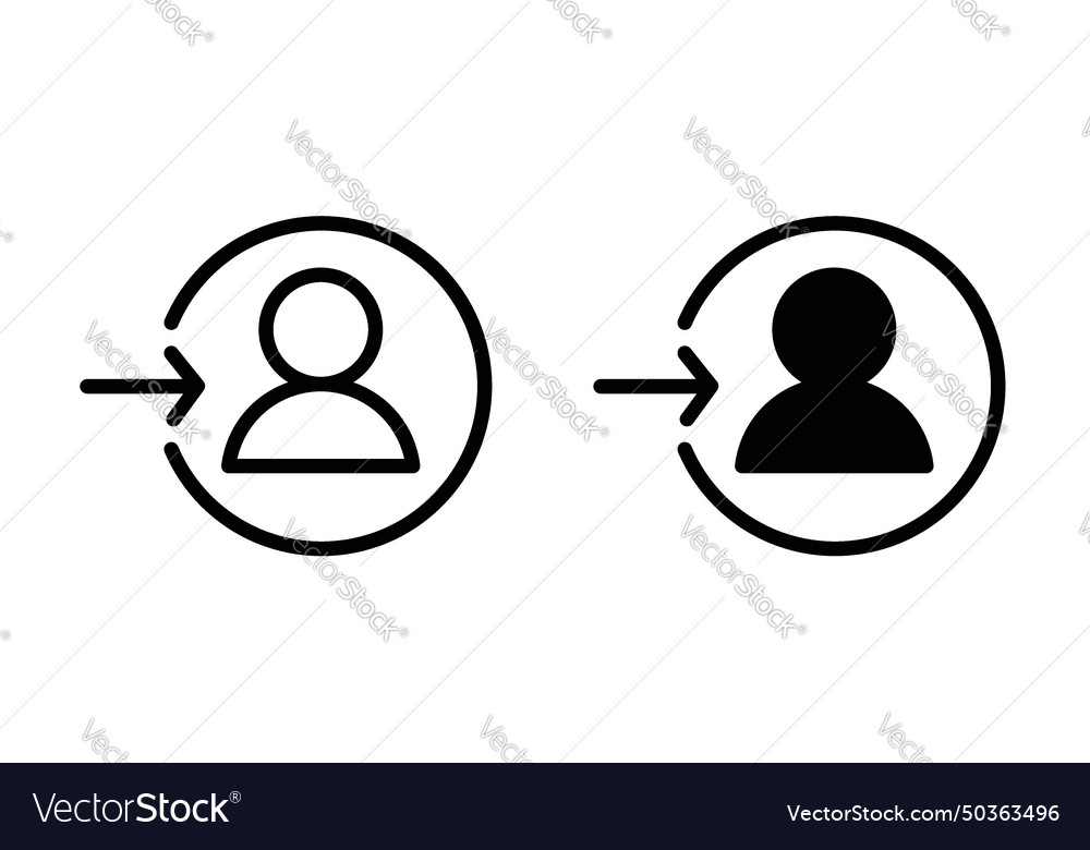 Login icon set account member access symbol Vector Image