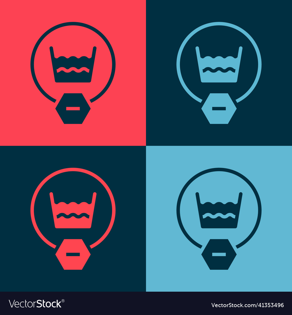 Pop art delicate wash icon isolated on color Vector Image