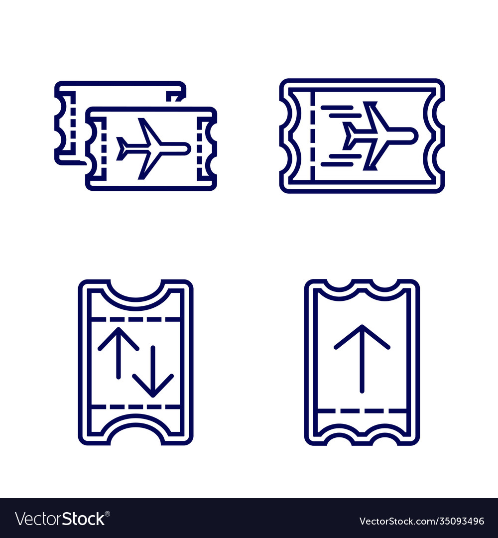 Set ticket icon design logo template