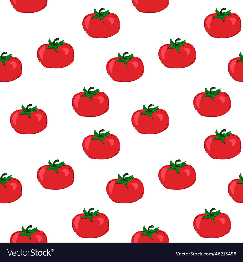 Tomatoes seamless pattern background flat color