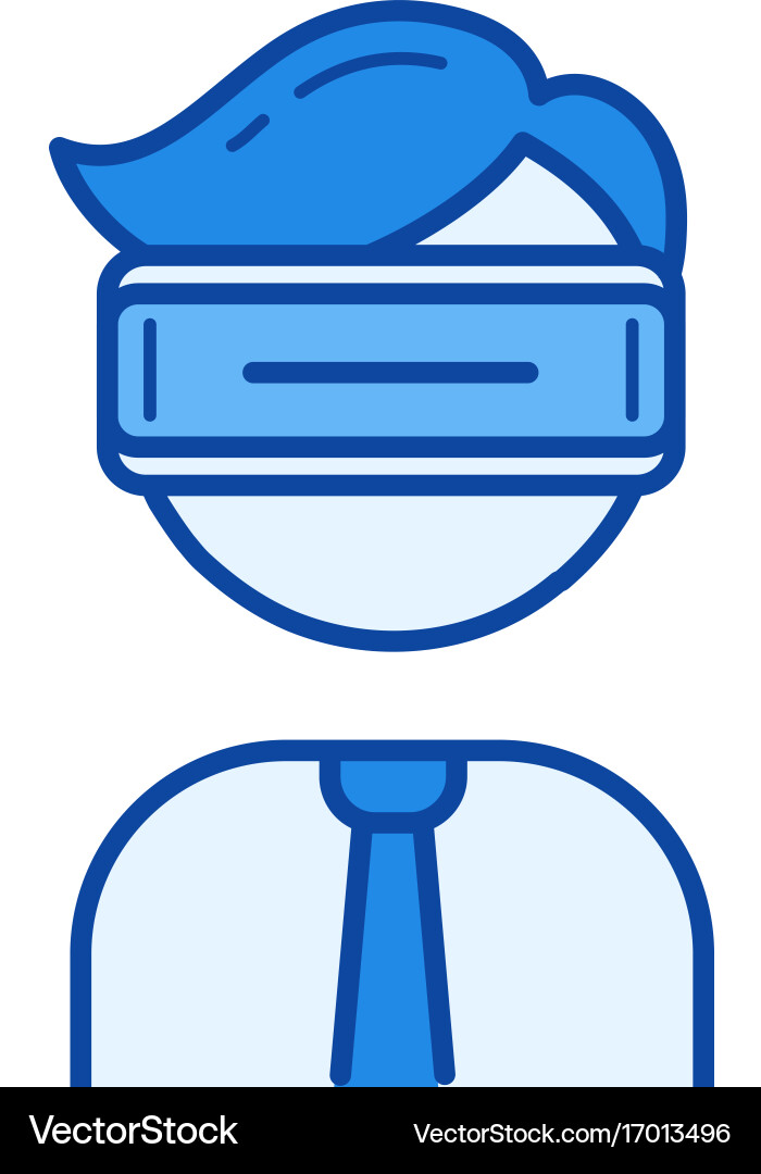 Virtual reality headset line icon Royalty Free Vector Image