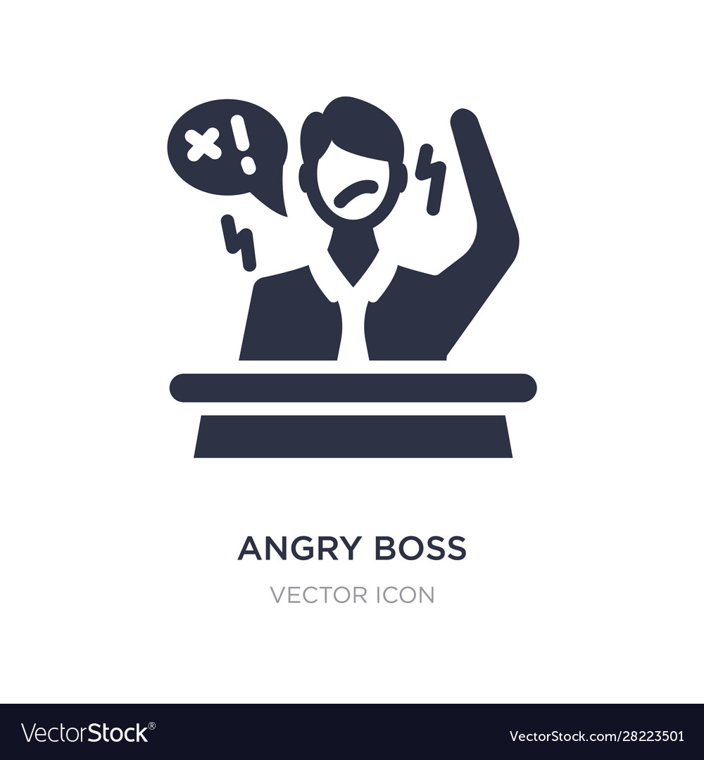 Angry boss icon on white background simple Vector Image