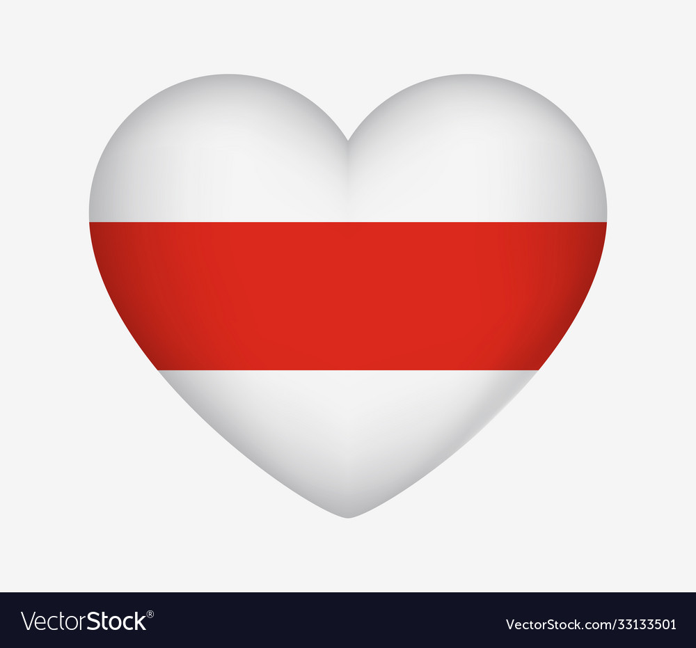 Belarus heart shaped historical flag Royalty Free Vector