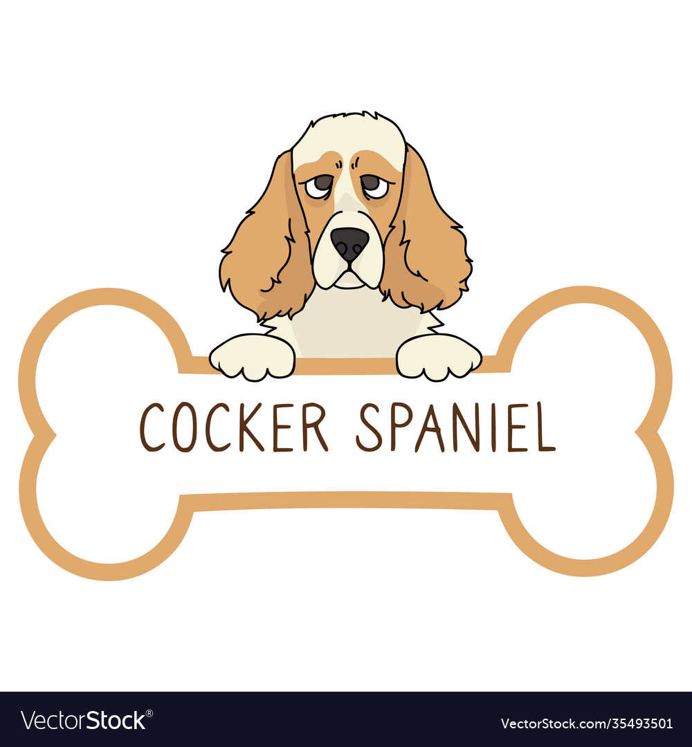 Niedlicher Cartoon Schwanzer Spaniel auf Kragen Hund Tag