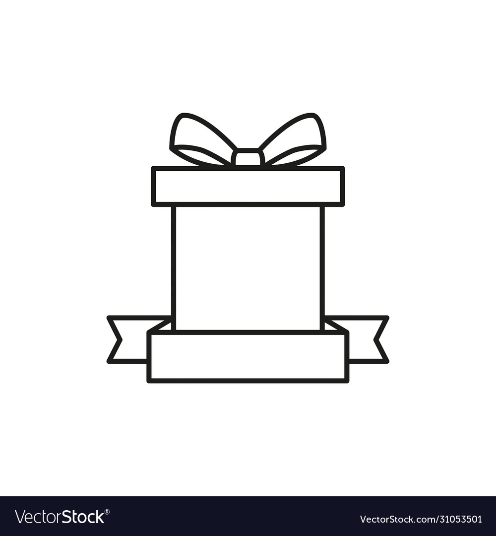 Gift box with ribbon Royalty Free Vector Image