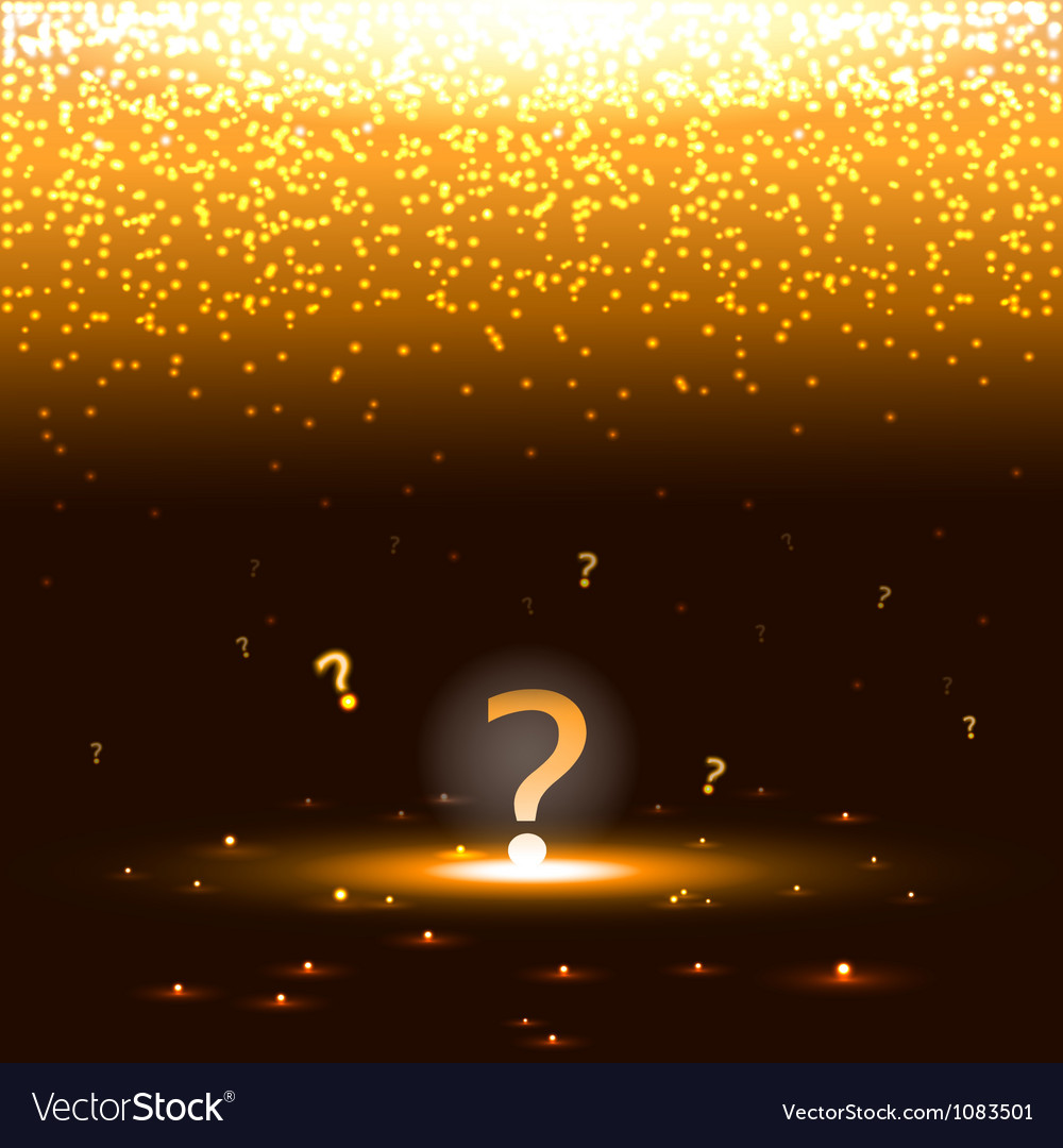 Glowing question mark with sparks Royalty Free Vector Image