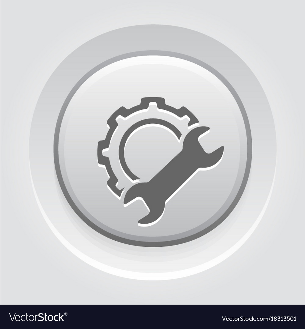 Manufacturing Icon Gear And Wrench Service Vector Image