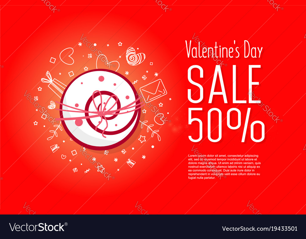 Modern Flyer With Happy Valentines Day Text Vector Image