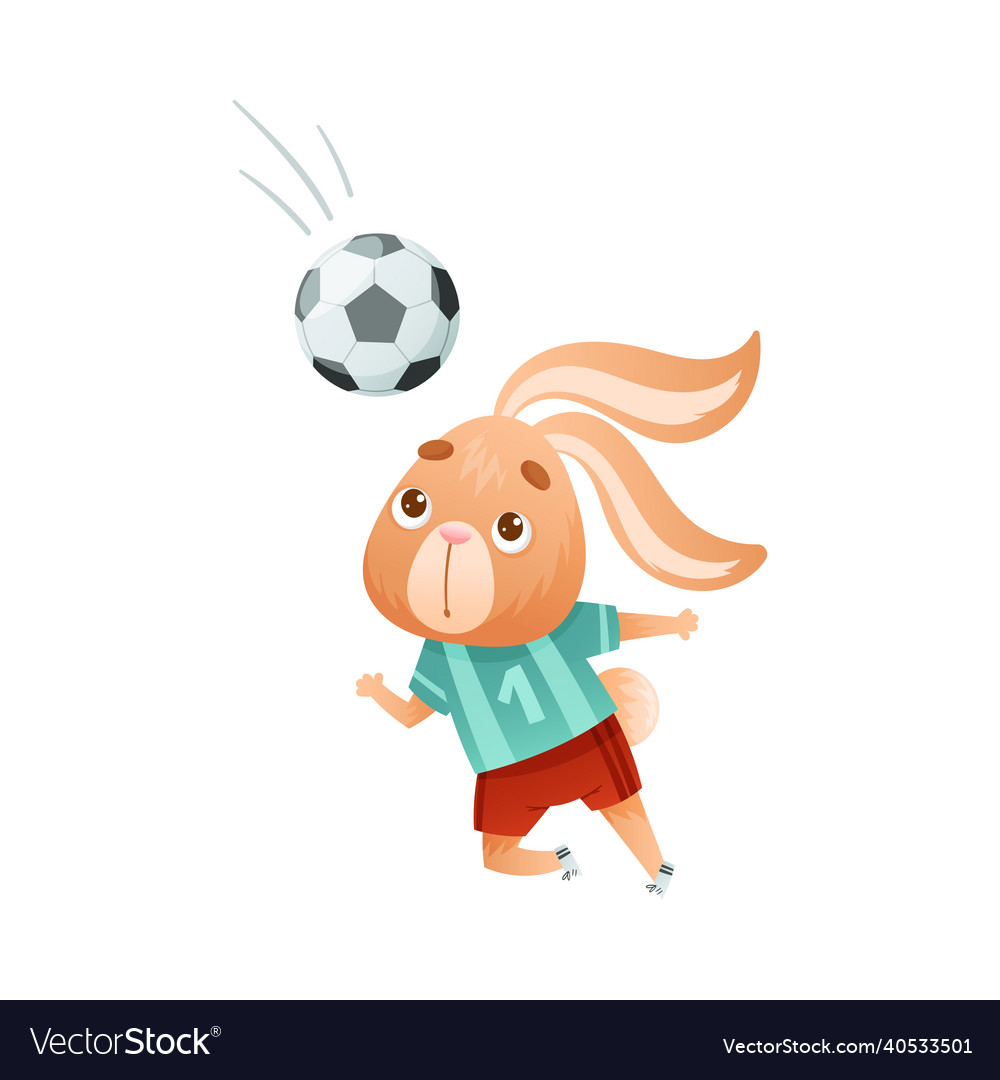 Rabbit animal playing soccer cute football mascot Vector Image