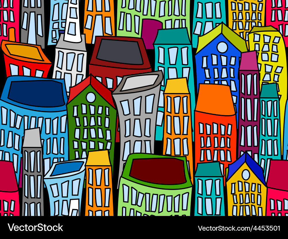 Seamless cityscape2 Royalty Free Vector Image - VectorStock