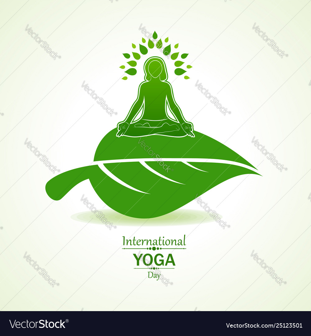 Woman doing yogasan for international yoga day Vector Image