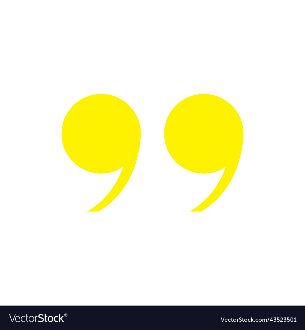 Yellow quotation mark icon Royalty Free Vector Image