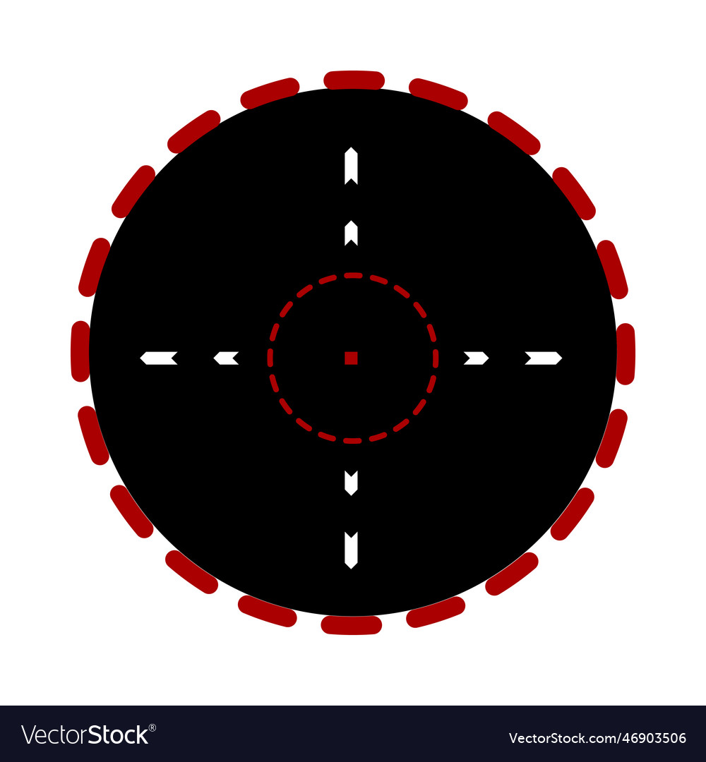 Black gun or pistol sight viewfinder cartoon