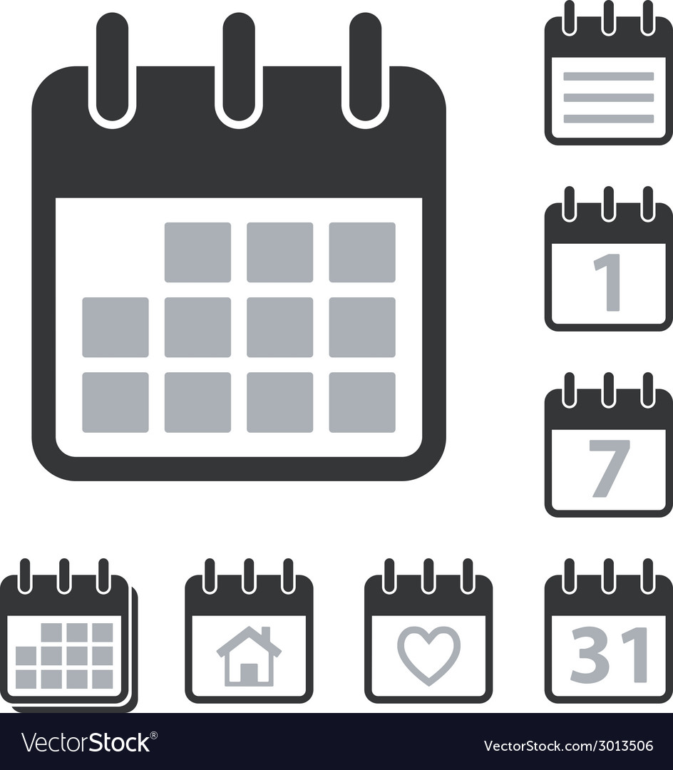 Calendar icons set Royalty Free Vector Image - VectorStock