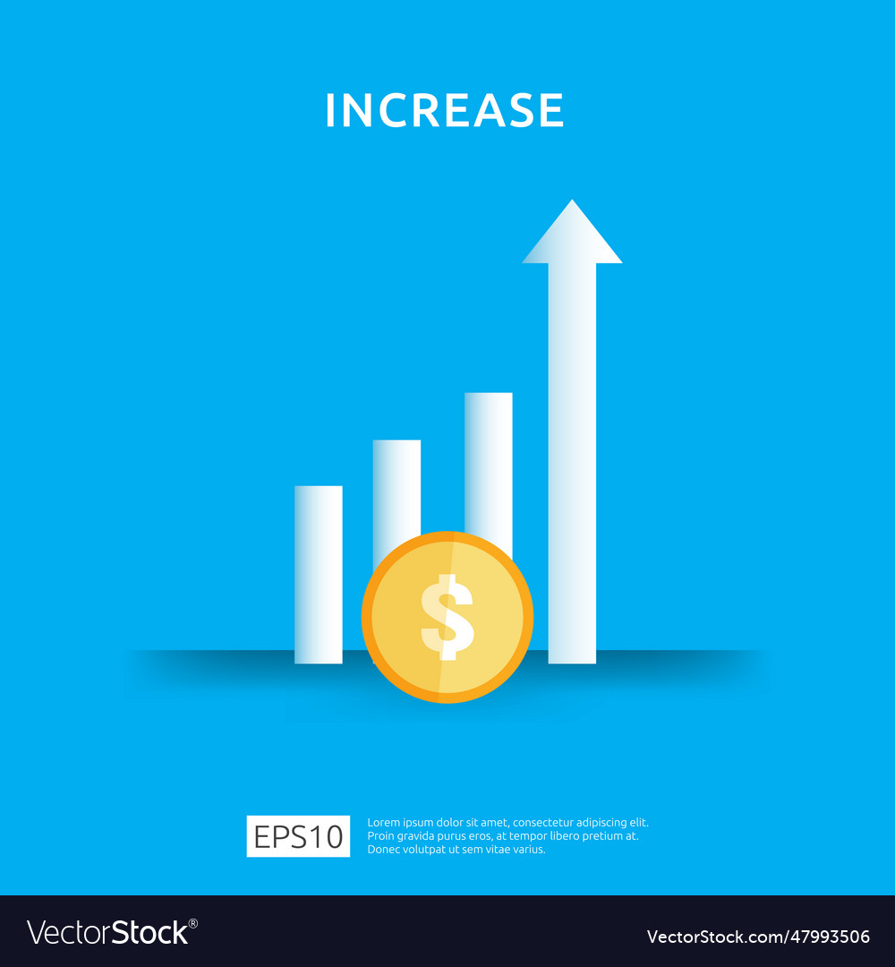 Income salary rate increase business chart Vector Image